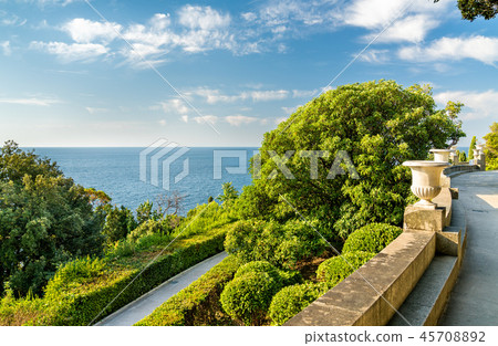 View of the Black Sea from the Vorontsov Palace in Alupka, Crimea View of the Black Sea from the Vorontsov Palace in Alupka, Crimea 45708892