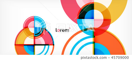 Circle abstract background, bright colorful round geometric shapes 45709000