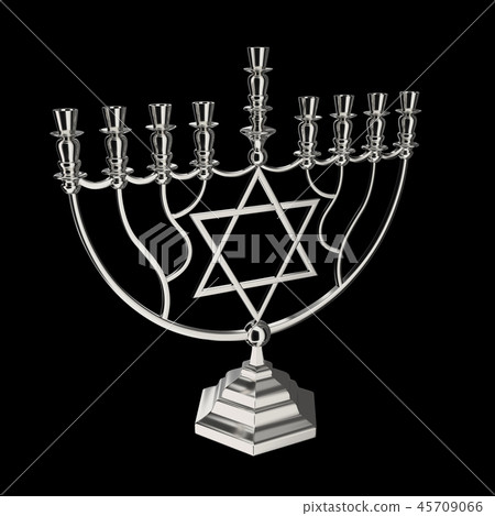 Hanukkah menorah 3D render 45709066