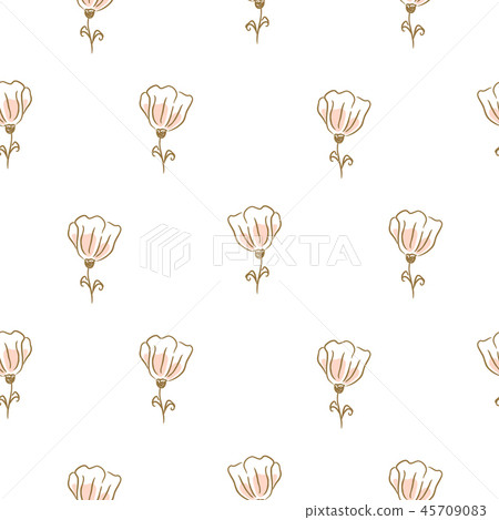 Botanical flowers seamless vector pattern for textile fabric print. Botanical flowers seamless vector pattern for textile fabric print. 45709083
