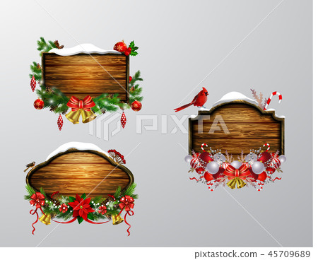 Vector wooden christmas board Vector wooden christmas board 45709689