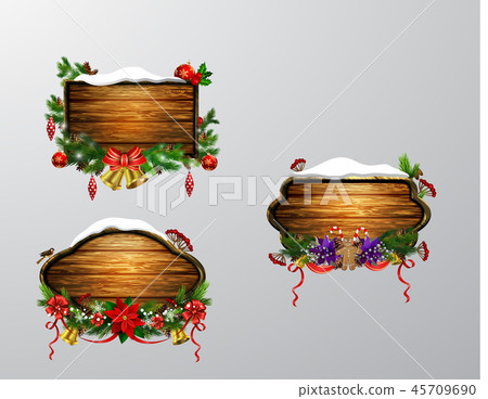 Vector wooden christmas board Vector wooden christmas board 45709690