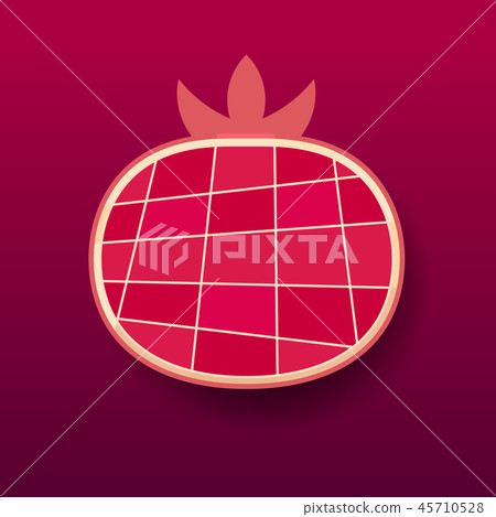 Paper pomegranate fruit vector illustration.  45710528