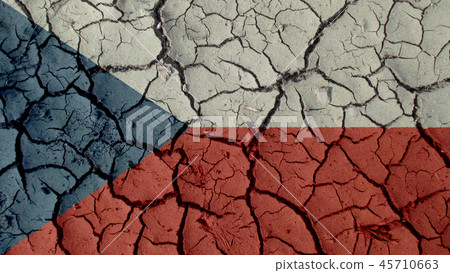 Political Crisis Or Environmental Concept Mud Cracks With Czech Republic Flag Political Crisis Or Environmental Concept Mud Cracks With Czech Republic Flag 45710663