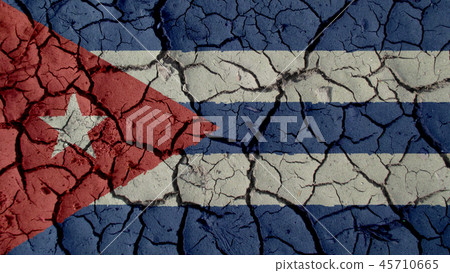 Mud Cracks With Cuba Flag Mud Cracks With Cuba Flag 45710665