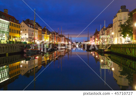 Nyhavn in Copenhagen, Denmark. Nyhavn in Copenhagen, Denmark. 45710727