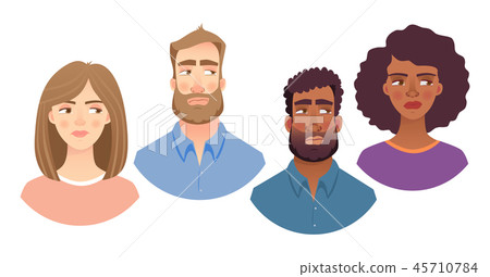 emotions of human face set 45710784