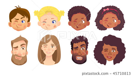 emotions of human face set 45710813
