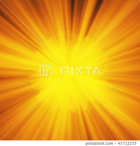 Background with abstract explosion or hyperspeed warp sun God rays. Bright orange yellow light strip 45712255