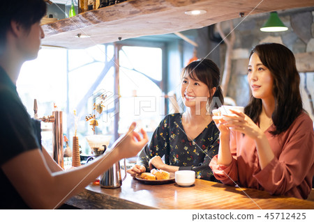 Lunch time cafe coffee OL clerk restaurant image 45712425