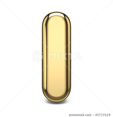 Golden font letter I 3D 45713529