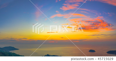 areial photography sunset above Kata beach 45715029