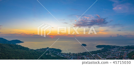 areial photography sunset above Kata beach 45715030