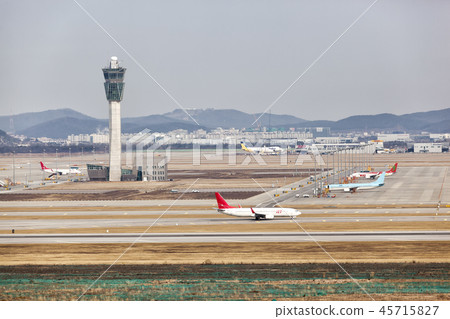 Airplane, control tower, Incheon International Airport, Youngjong Island, Incheon Airplane, control tower, Incheon International Airport, Youngjong Island, Incheon 45715827