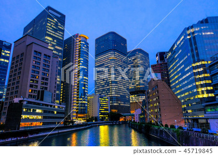A night view seen from Chikuzen Bridge A night view seen from Chikuzen Bridge 45719845