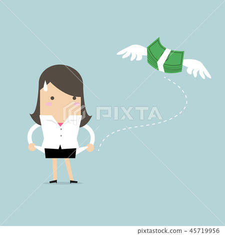 Businesswoman has no money. Businesswoman has no money. 45719956