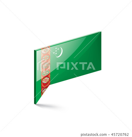 Turkmenistan flag, vector illustration on a white background 45720762