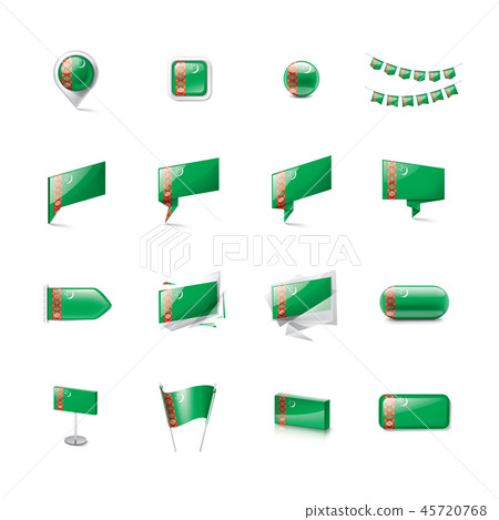 Turkmenistan flag, vector illustration on a white background 45720768