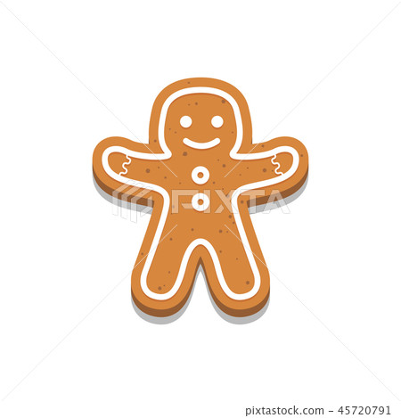 Holiday gingerbread man cookie icon. Holiday gingerbread man cookie icon. 45720791