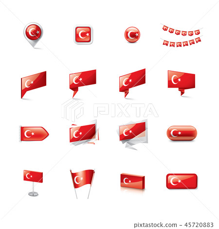 Turkey flag, vector illustration on a white background 45720883