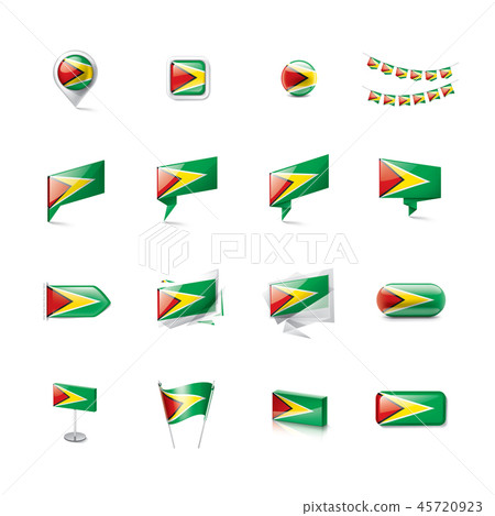 Guyana flag, vector illustration on a white background 45720923