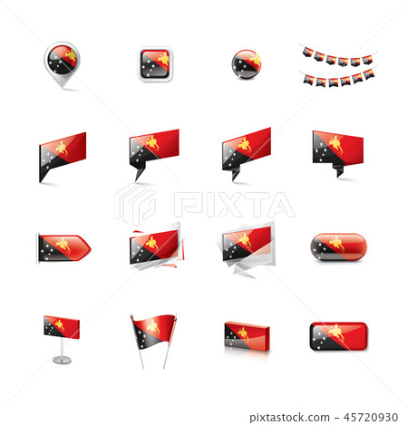 Papua New Guinea flag, vector illustration on a white background 45720930