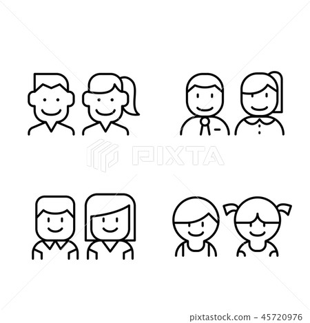 Toilet, Restroom, WC icon set in thin line style Toilet, Restroom, WC icon set in thin line style 45720976