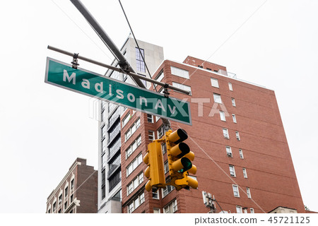 Madison Avenue road sign in New York City  45721125