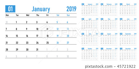 Calendar planner 2019 template Calendar planner 2019 template 45721922