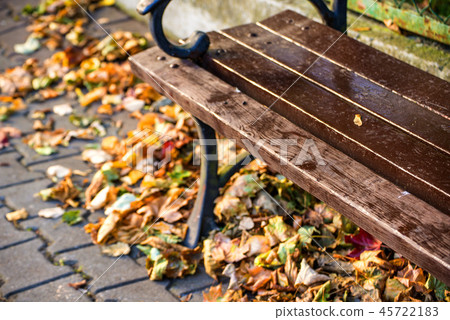 park bench in a city in autumnal sun park bench in a city in autumnal sun 45722183