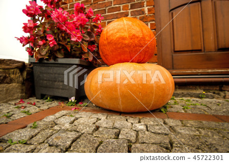 big squash, decorated at a house 45722301