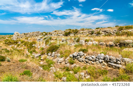 Ruins of Chersonesus, an ancient greek colony. Sevastopol, Crimea Ruins of Chersonesus, an ancient greek colony. Sevastopol, Crimea 45723268