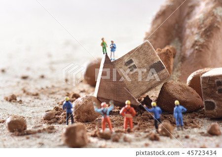 自然災害模型和滑坡立體模型 自然災害模型和滑坡立體模型 45723434