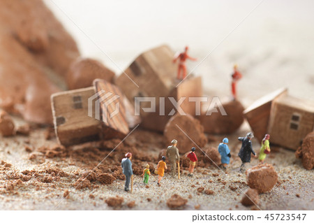 Diorama model of natural disaster and landslide Diorama model of natural disaster and landslide 45723547