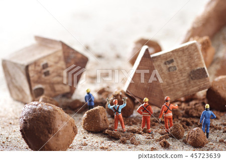 Diorama model of natural disaster and landslide 45723639
