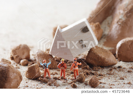 Diorama model of natural disaster and landslide 45723646