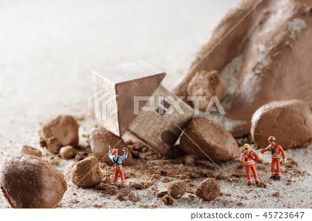 Diorama model of natural disaster and landslide 45723647