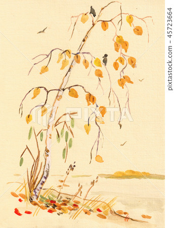 watercolor autumn landscape 45723664