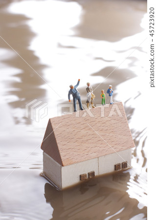 Flooded houses and isolated people Flooded houses and isolated people 45723920