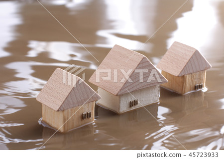 Flooded houses and isolated people 45723933