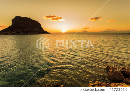Monemvasia island at morning, Greece 45723934