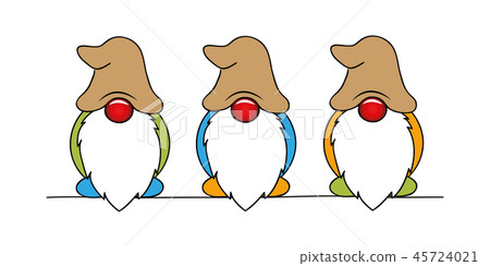 cute christmas dwarf colorful cartoon 45724021