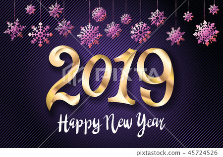 gold vector 2019 Happy New Year Background - Stock Illustration ...