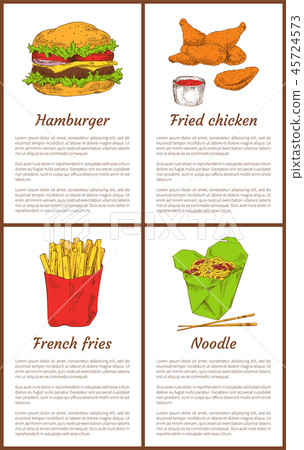 Hamburger and French Fries Set Vector Illustration Hamburger and French Fries Set Vector Illustration 45724573