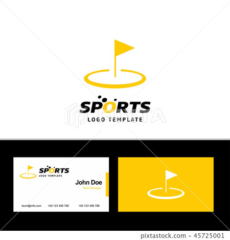 Business card of sports with yellow Business card of sports with yellow 45725001