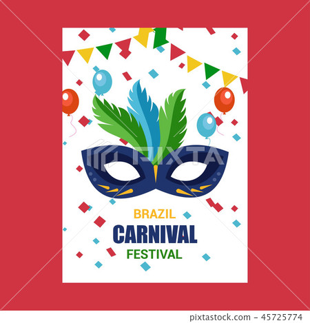 Happy Brazilian Carnival Day. White carnival-插圖素材[45725774