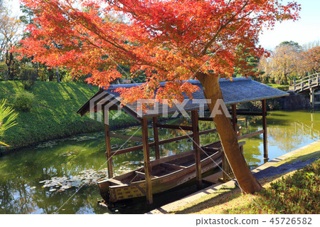 Koshigaya Noh theater, autumn leaves and stables of Hanada Pass (November) Koshigaya City, Saitama Prefecture 45726582