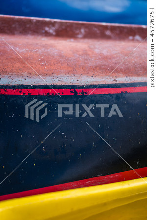 Colorful side decks of fishing boats 45726751