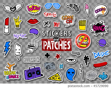 Hipsters teens stickers and patches 45729090