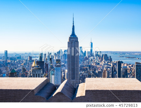 帝國大廈和曼哈頓都市風景 45729813